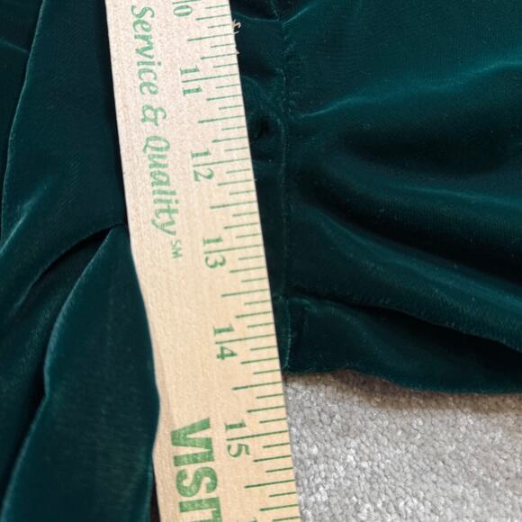 Gibson Latimer NWT Velvet Trousers Emerald Green High Rise Wide Leg 16 Holidays - Picture 12 of 16